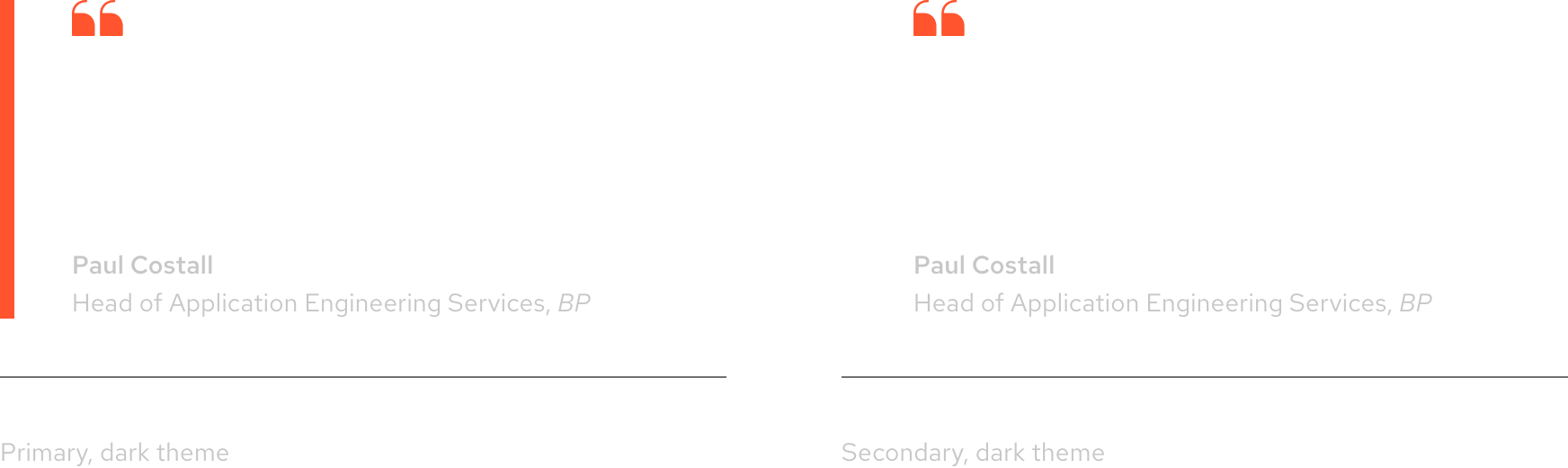 Two blockquotes, a red emphasis border on the left and a black emphasis border on the right