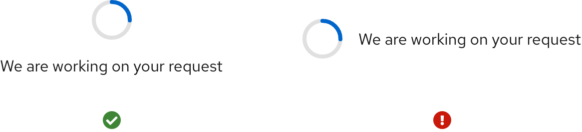 Two spinners; one showing the correct orientation and the other showing an incorrect orientation